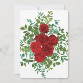 Red Peony en Roos Floral Wedding Kaart (Achterkant)