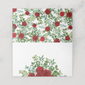 Red Peony en Roos Floral Wedding Plaatskaartje (Buitenkant ongevouwen)