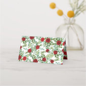 Red Peony en Roos Floral Wedding Plaatskaartje (Achterkant)