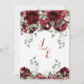 Red Peony Epiphany Luxury Wedding Invitation Suite Kaart (Achterkant)