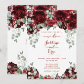 Red Peony Epiphany Luxury Wedding Invitation Suite Kaart (Voorkant / Achterkant)