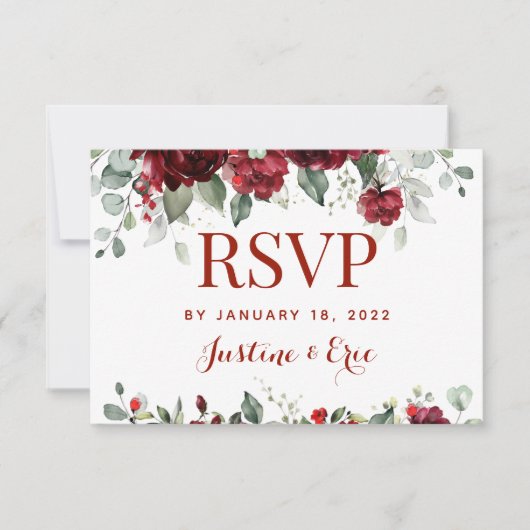 Red Peony Epiphany Meal Choice RSVP Mail Back (Voorkant)