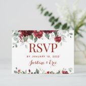Red Peony Epiphany Meal Choice RSVP Mail Back (Staand voorkant)