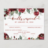Red Peony Epiphany RSVP Kindly Resplat Briefkaart (Voorkant)
