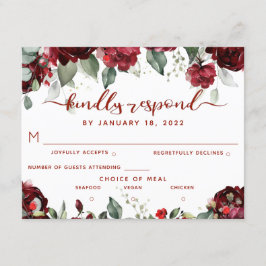 Red Peony Epiphany RSVP Kindly Resplat Briefkaart