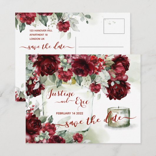 Red Peony Epiphany sla het Briefkaart Date op (Voorkant / Achterkant)