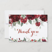 Red Peony Epiphany Wedding Bedankkaart (Voorkant)