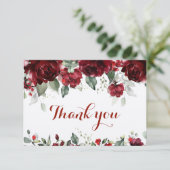 Red Peony Epiphany Wedding Bedankkaart (Staand voorkant)