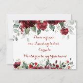 Red Peony Epiphany Wedding Bridesmaid Ask Kaart (Achterkant)