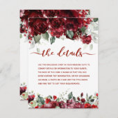 Red Peony Epiphany Wedding Details Accommodatie Informatiekaartje (Voorkant / Achterkant)
