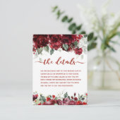 Red Peony Epiphany Wedding Details Accommodatie Informatiekaartje (Staand voorkant)