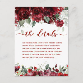 Red Peony Epiphany Wedding Details Accommodatie Informatiekaartje