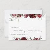 Red Peony Epiphany Wedding Mail Back RSVP Card Kaartje (Achterkant)