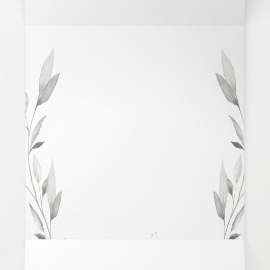 Red Peony Epiphany Wedding Program Trifold Kaart (Binnenkant midden)