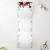Red Peony Epiphany Wedding Program Trifold Kaart (Binnen)