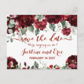 Red Peony Epiphany Wedding Save the Date Briefkaar Informatiekaartje (Voorkant)