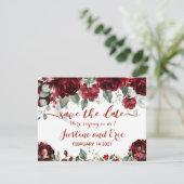 Red Peony Epiphany Wedding Save the Date Briefkaar Informatiekaartje (Staand voorkant)