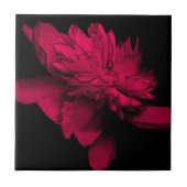 Red Peony Floral Art Tegeltje (Voorkant)