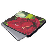 Red Peony Floral Laptop Sleeve (Voorkant onderkant)
