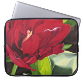 Red Peony Floral Laptop Sleeve (Voorkant)