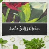 Red Peony Floral Theedoek (Gevouwen)