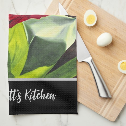 Red Peony Floral Theedoek (Quarter Fold)