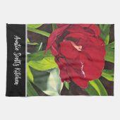 Red Peony Floral Theedoek (Horizontaal)