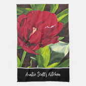 Red Peony Floral Theedoek (Verticaal)