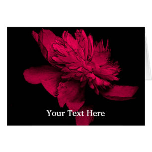 Red Peony Flower Art-fotokaart