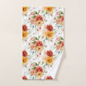 Red Peony Flower Bouquet Pattern Bad Handdoek (Handdoek)