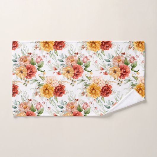 Red Peony Flower Bouquet Pattern Bad Handdoek (Handdoek)