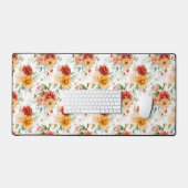 Red Peony Flower Bouquet Pattern Bureaumat (Keyboard & Muis)