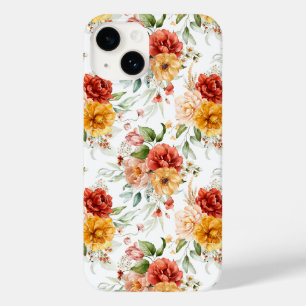 Red Peony Flower Bouquet Pattern Case-Mate iPhone 14 Hoesje