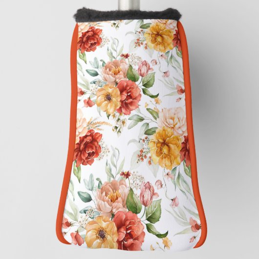Red Peony Flower Bouquet Pattern Golfheadcover (Draai 90)