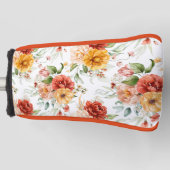 Red Peony Flower Bouquet Pattern Golfheadcover (Voorkant)