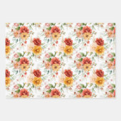 Red Peony Flower Bouquet Pattern Inpakpapier Vel (Voorkant 3)