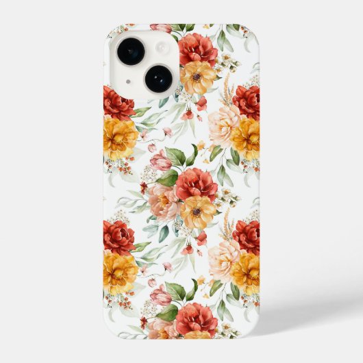 Red Peony Flower Bouquet Pattern iPhone Hoesje (Achterkant)