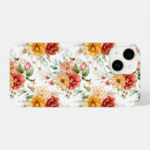 Red Peony Flower Bouquet Pattern iPhone Hoesje (Achterkant horizontaal)