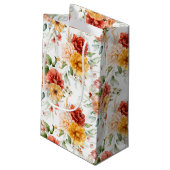 Red Peony Flower Bouquet Pattern Klein Cadeauzakje (Achterkant Gekanteld)