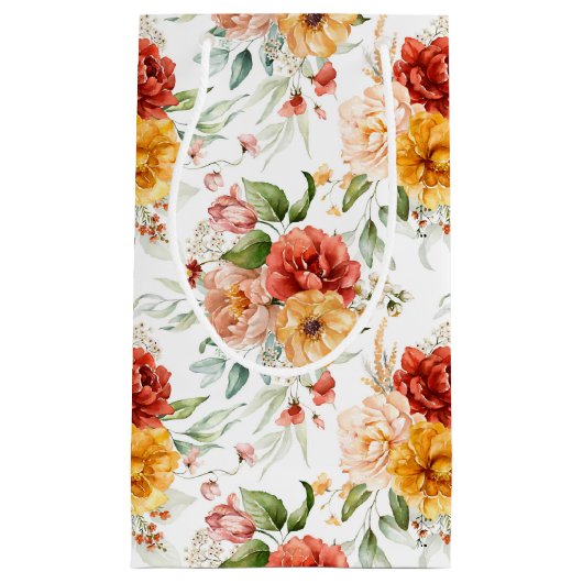 Red Peony Flower Bouquet Pattern Klein Cadeauzakje (Voorkant)