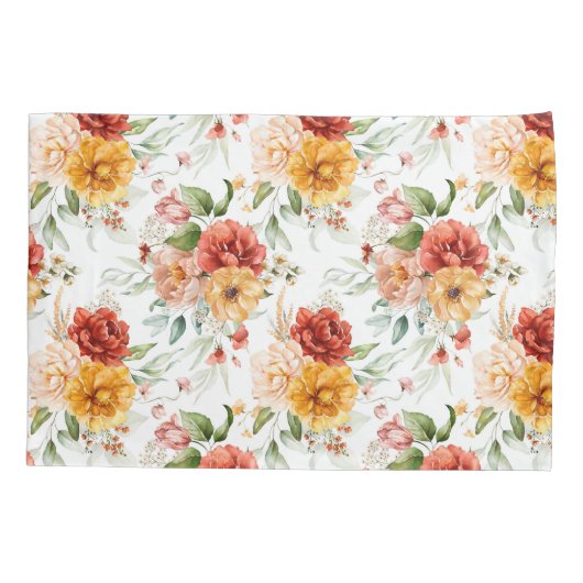 Red Peony Flower Bouquet Pattern Kussensloop (Achterkant)