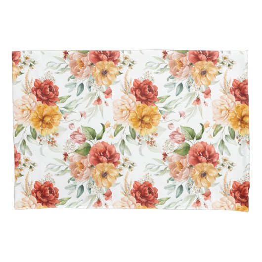 Red Peony Flower Bouquet Pattern Kussensloop (Voorkant)