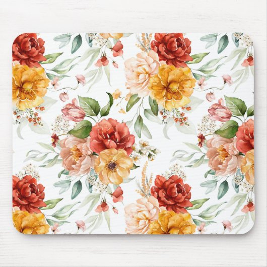 Red Peony Flower Bouquet Pattern Muismat (Voorkant)