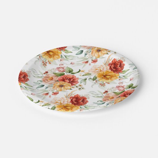 Red Peony Flower Bouquet Pattern Papieren Bordje (Gekanteld)