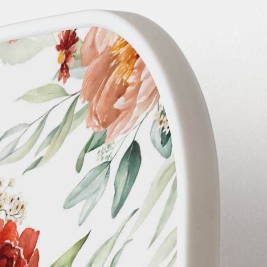 Red Peony Flower Bouquet Pattern Pickleball Paddle (Links Detail)