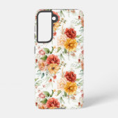 Red Peony Flower Bouquet Pattern Samsung Galaxy Hoesje (Achterkant)