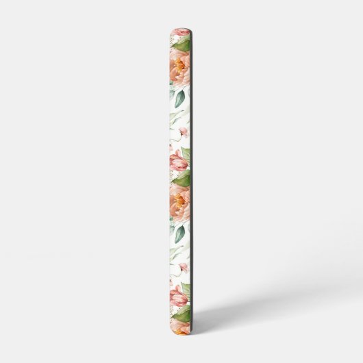 Red Peony Flower Bouquet Pattern Samsung Galaxy Hoesje (Linkerkant)