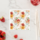 Red Peony Flower Bouquet Pattern Servet (Insitu)