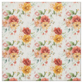 Red Peony Flower Bouquet Pattern Stof (Swatch)