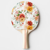 Red Peony Flower Bouquet Pattern Tafeltennisbatje (Voorkant)